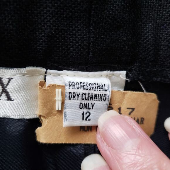 Alex New York Vintage High Rise Pleated Pocket Tapered Leg Black Pants Size 12 - Picture 6 of 9